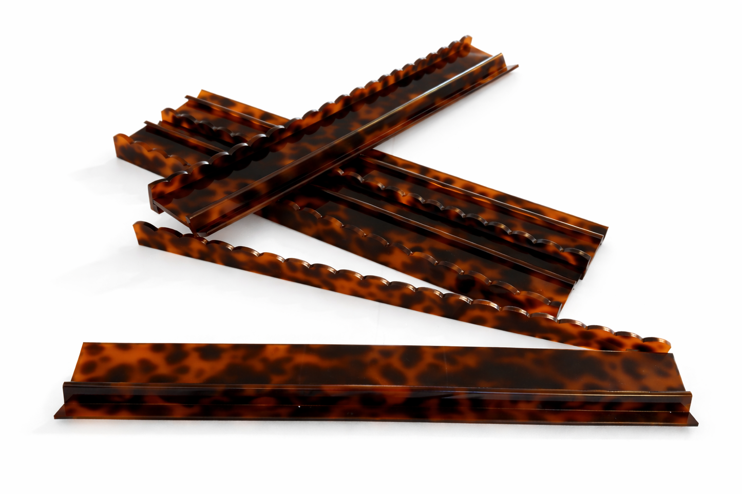 PRE-ORDER 19 inch SCALLOPED TORTOISE SHELL RACKS/PUSHERS