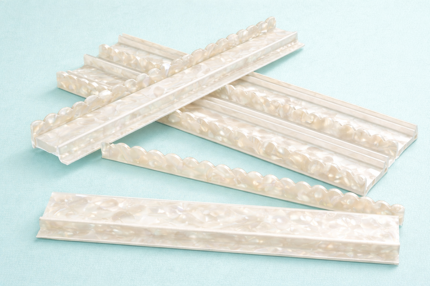 PRE-ORDER 20 inch Scalloped Mother of Pearl Racks/Pushers