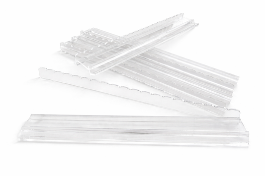 Clear Acrylic racks with Scalloped pushers