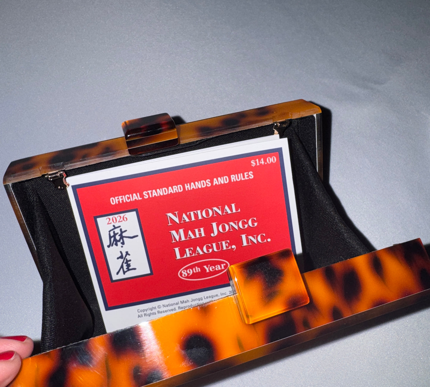 Tortoiseshell and Cane Card Clutch