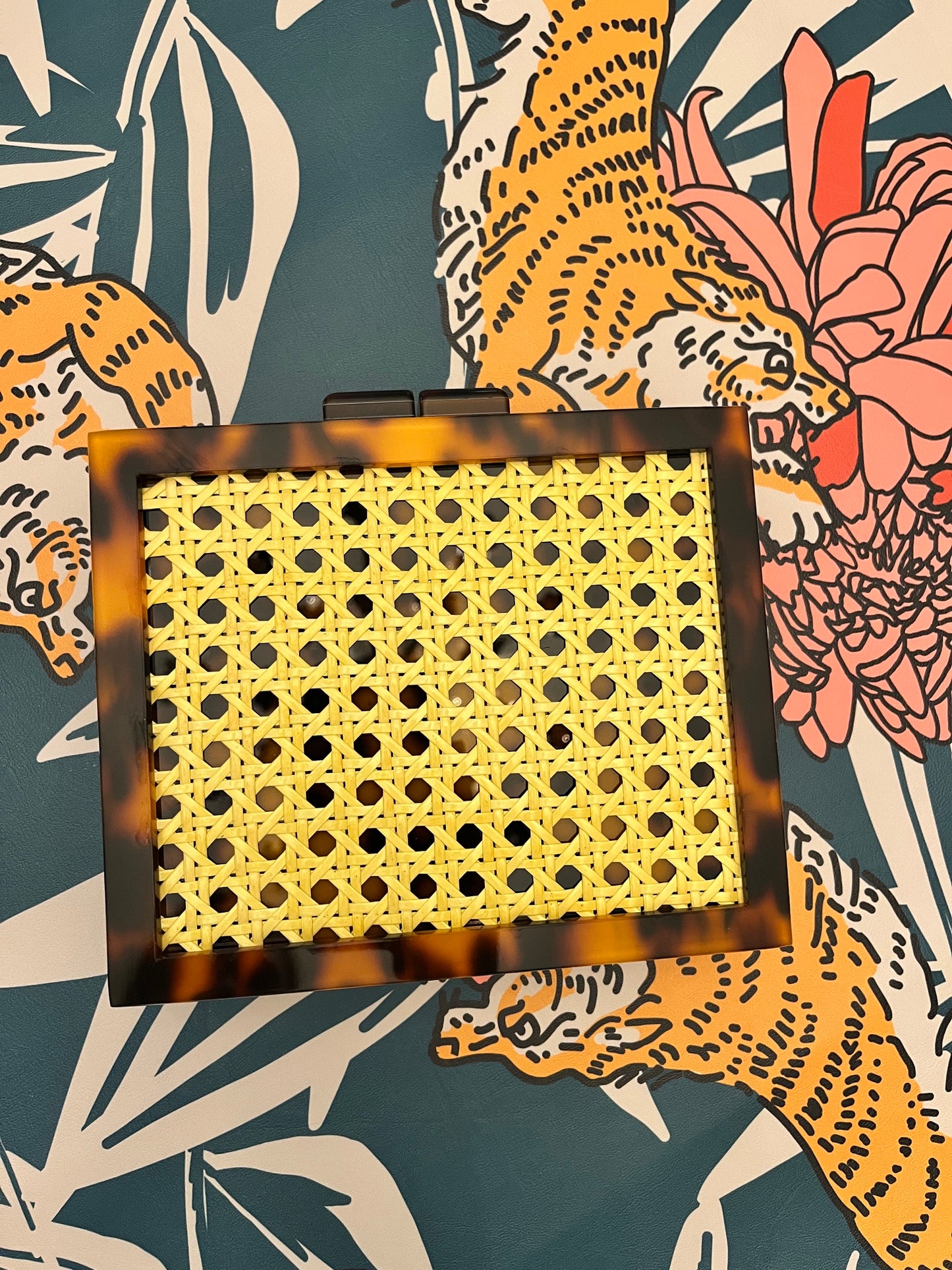 Tortoiseshell and Cane Card Clutch- Large Card
