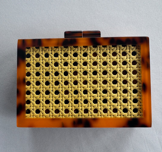 Tortoiseshell and Cane Card Clutch