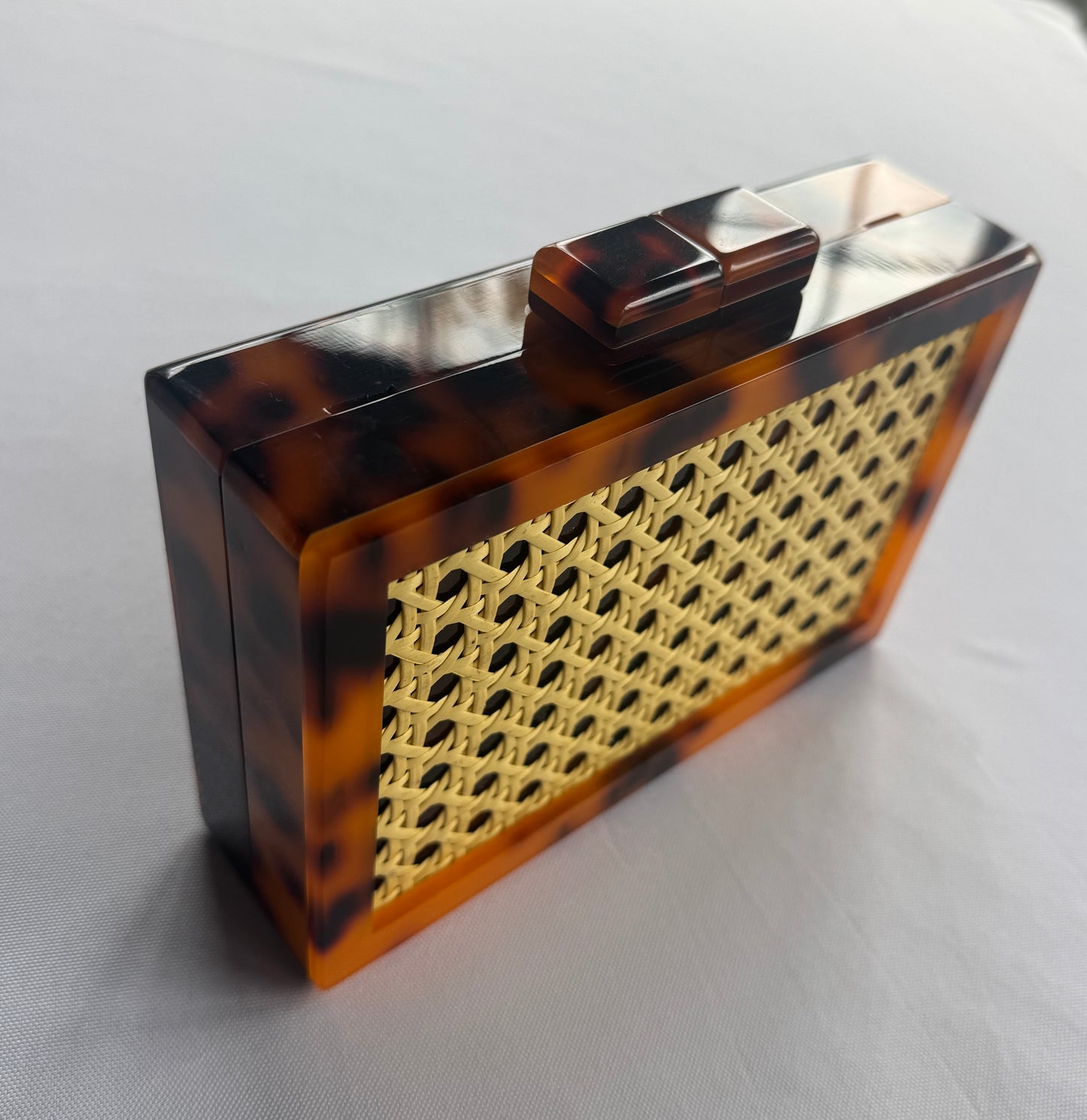 Tortoiseshell and Cane Card Clutch