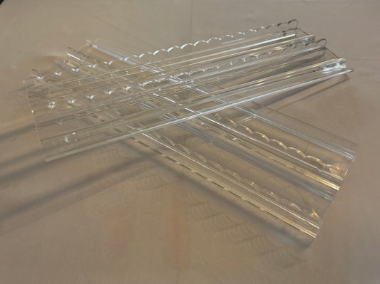 Clear Acrylic racks with Scalloped pushers